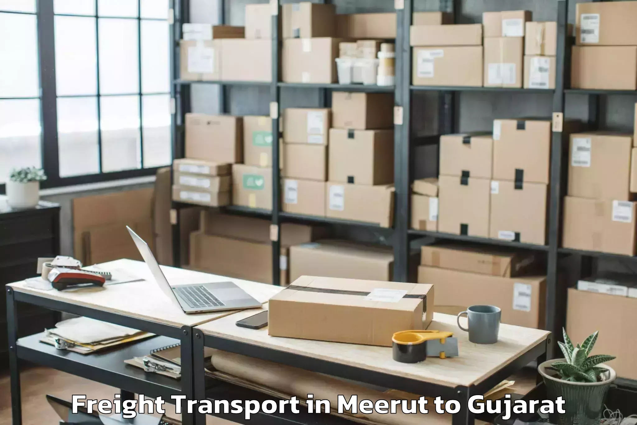 Quality Meerut to Kadi Freight Transport